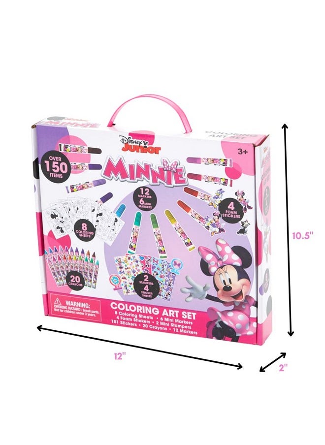 Innovative Designs - Disney Minnie Mouse Coloring Art Set For Kids With Stickers And Stampers 150+ Pieces - Image 1