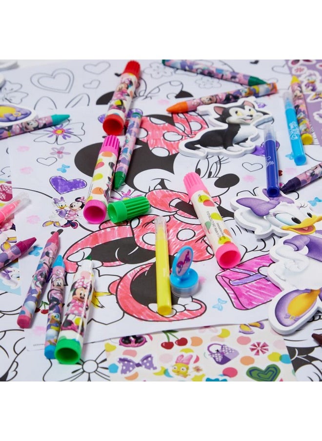 Innovative Designs - Disney Minnie Mouse Coloring Art Set For Kids With Stickers And Stampers 150+ Pieces - Image 1
