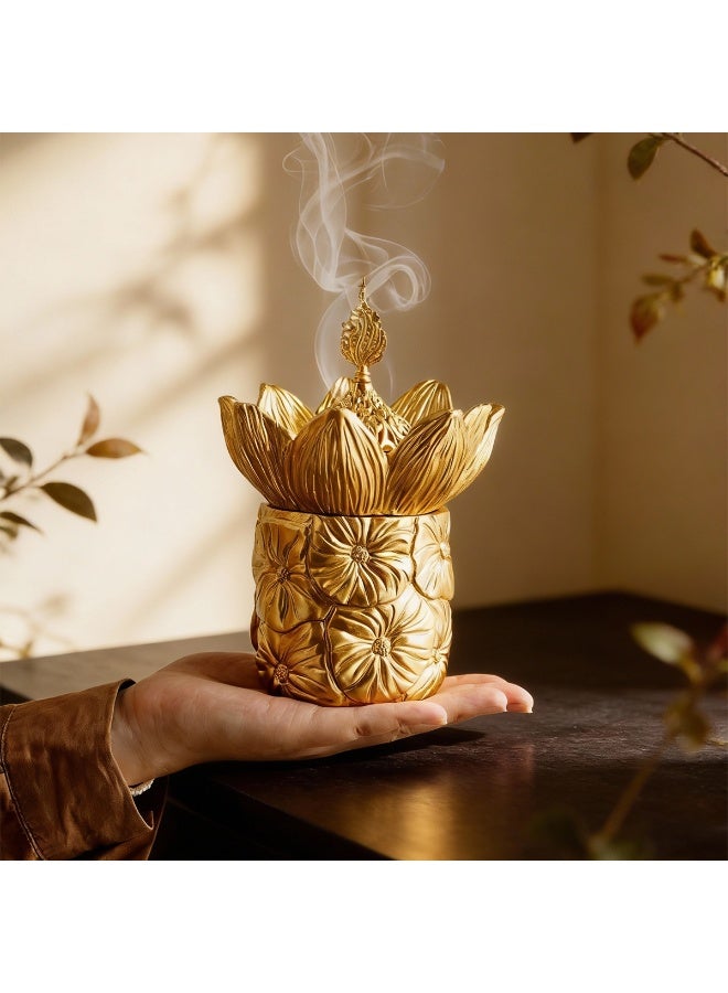 عام مبخرة صغيرة على شكل زهرة، وعاء بخور زهري ديكوري للعلاج العطري في المنزل والديكور الداخلي - Image 1