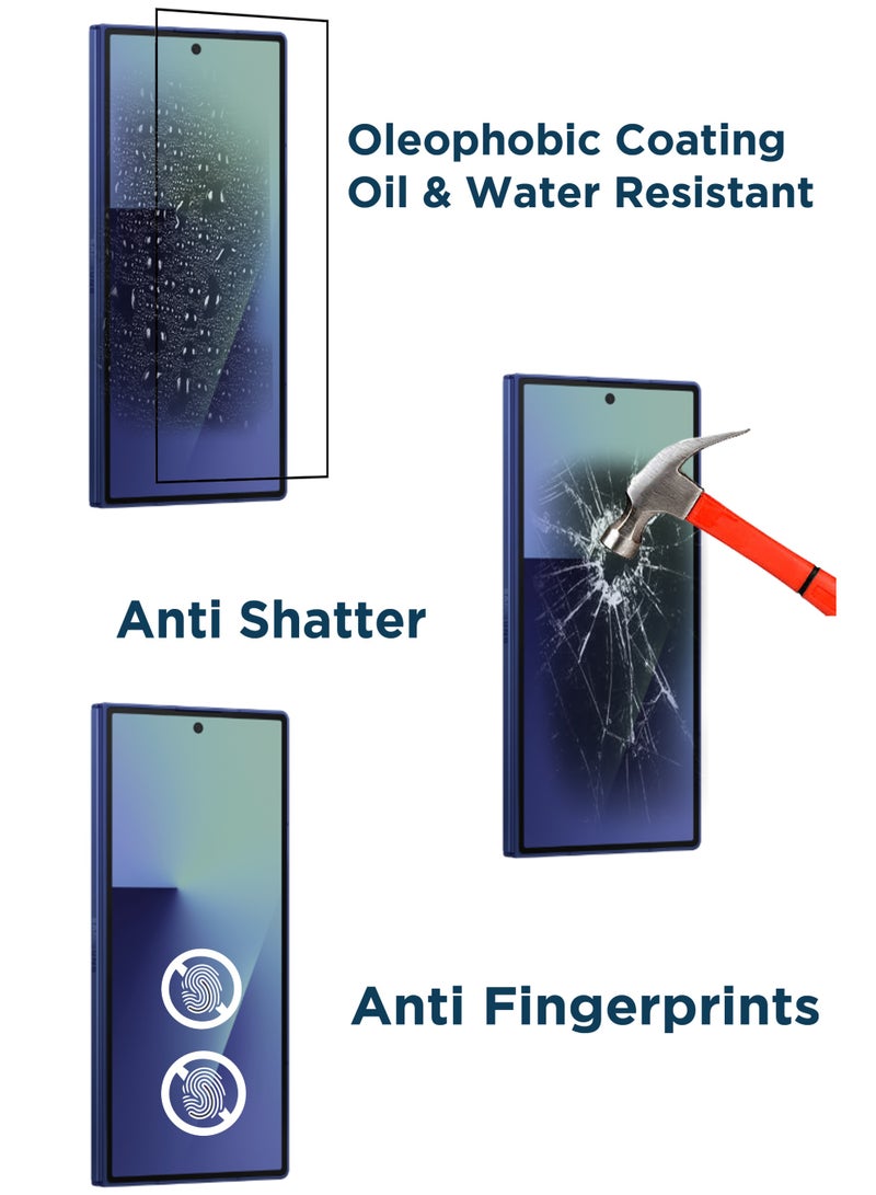 2 Pieces of Samsung Galaxy Z Fold7 Screen Protector – Edge to Edge Tempered Glass Screen Protector, High Transparency, Delicate Touch, Anti-Explosion, Smooth Arc Edges, Easy Installation - Image 4