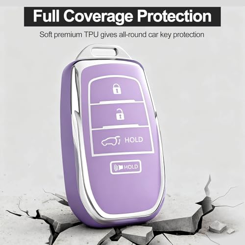 AAWQVRG Key Fob Cover for Toyota - Premium Soft TPU Shell Full Protection Case with Keychain, Fits Grand Highlander Corolla Camry Tundra Prius Sequoia Venza Tacoma 4Runner Rav4 Land Cruiser, Pink 4-Button - Image 4