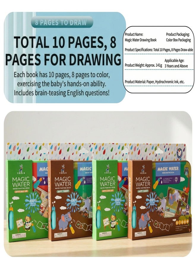 FINEMOE Magic Water Painting Book for Kids with Refillable Water Spotter Pen, Reusable Mess-Free Coloring Activity Book, Travel Toy & Educational Gift for Boys & Girls Age 3 Years+ (Daily Life Theme) - Image 5