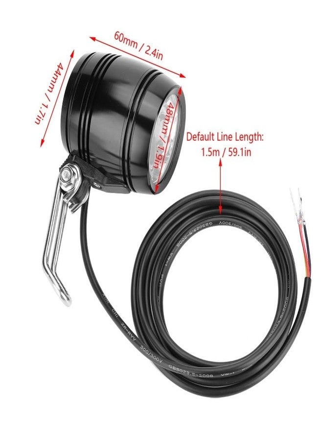 Chiffonade Headlight with Horn - 2-in-1 E-Bike Front Light & Safety Horn for 24V-48V Bicycles, Compact Handlebar Mount, 5W 100LM Brightness, 1.5m Cable(Black) - Image 5