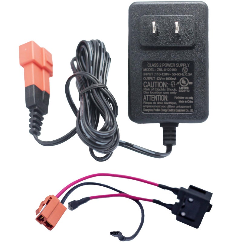 ToiCottage 12 Volt Battery Charger For Ride On Toys And Battery Wire 12V Kids Ride On Car Charger 12V Electric Car Riding Toy Battery Power And Charging Socket Adapter Square Plug - Image 1