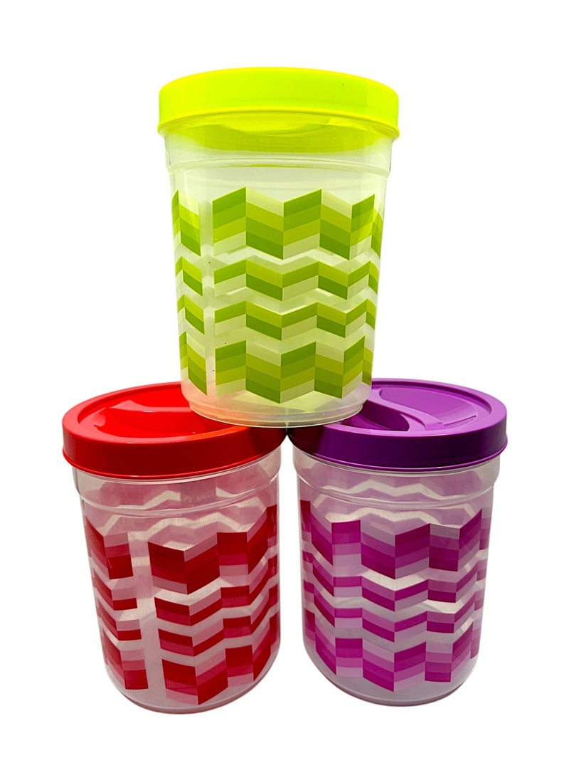 JAYPEE Plastic Multipurpose Storage Containers With Attractive Design Transparent Body For Easy Identification Of Contents Food-Grade Quality Set Of 3 Pieces 2 Liter Each  - Image 1