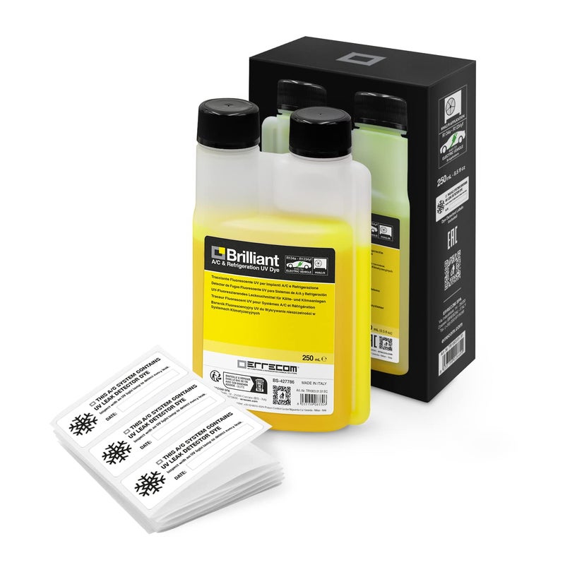 ERRECOM BRILLIANT, Yellow UV dye detector for A/C systems with R12, R134a, R1234yf, Hybrid & Electric Vehicles - Image 3