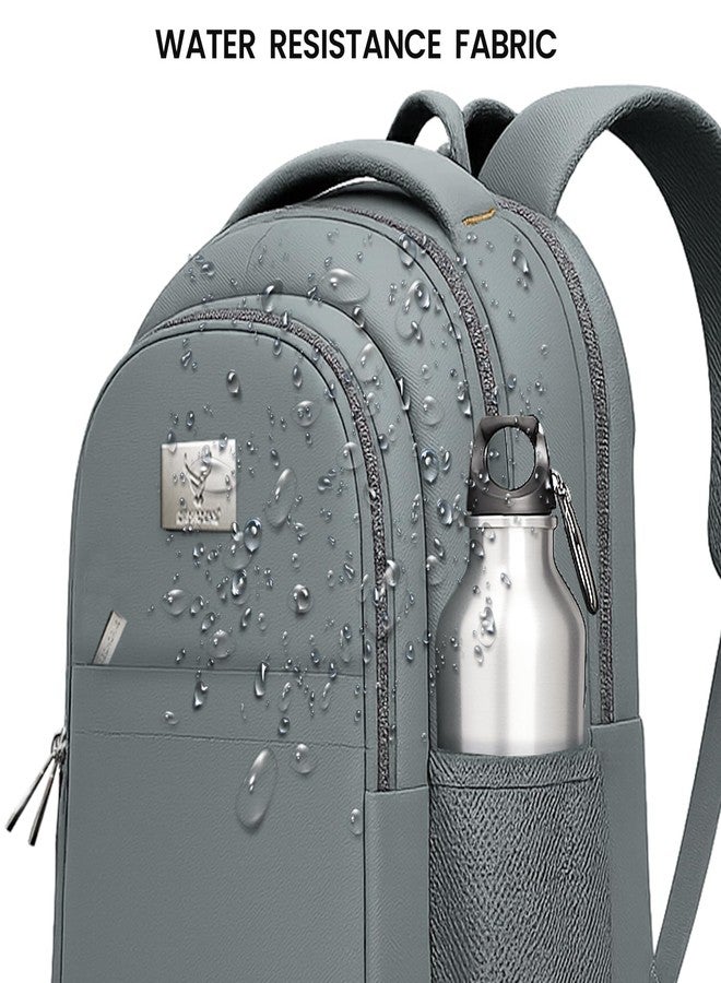 REDHORNS School Backpack with 15.6inch Laptop Holder and waterproof material For Men and Women - College, Office, Business, School Bag (Grey) - Image 5