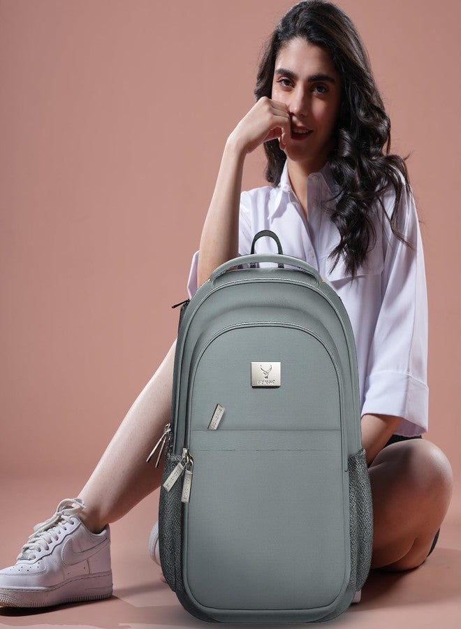 REDHORNS School Backpack with 15.6inch Laptop Holder and waterproof material For Men and Women - College, Office, Business, School Bag (Grey) - Image 2