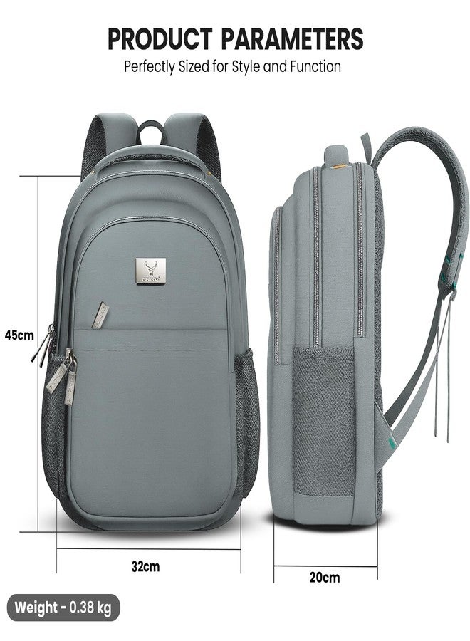 REDHORNS School Backpack with 15.6inch Laptop Holder and waterproof material For Men and Women - College, Office, Business, School Bag (Grey) - Image 3
