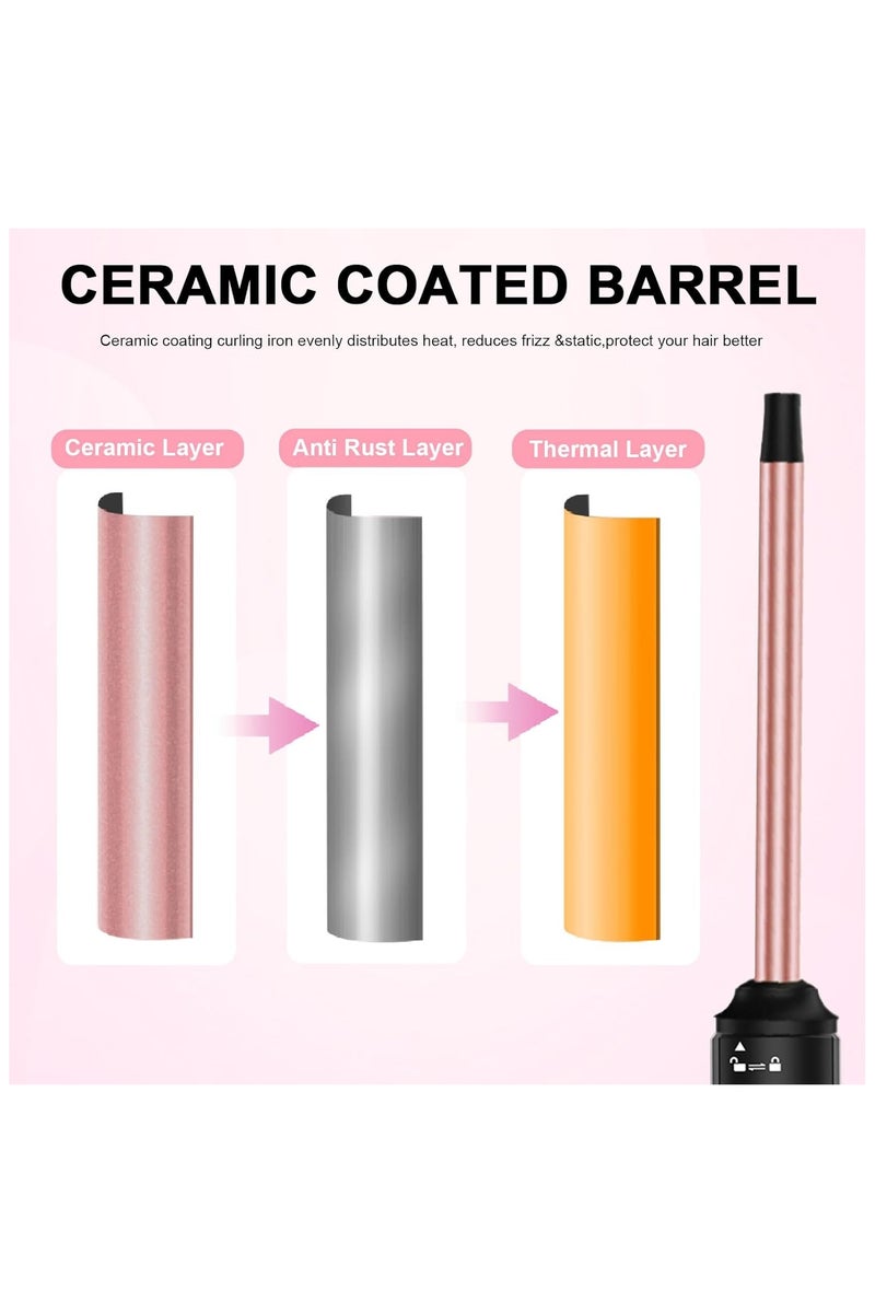 PANDA JOJO Professional 13mm Curling Iron, Tiny Curling Wand for Short & Long Hair, Small Ceramic Barrel Curling Iron Wand with 2 Temperature, Include Heat Protective Glove - Image 4
