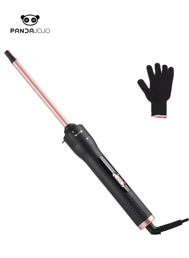 PANDA JOJO Professional 13mm Curling Iron, Tiny Curling Wand for Short & Long Hair, Small Ceramic Barrel Curling Iron Wand with 2 Temperature, Include Heat Protective Glove - Image 1