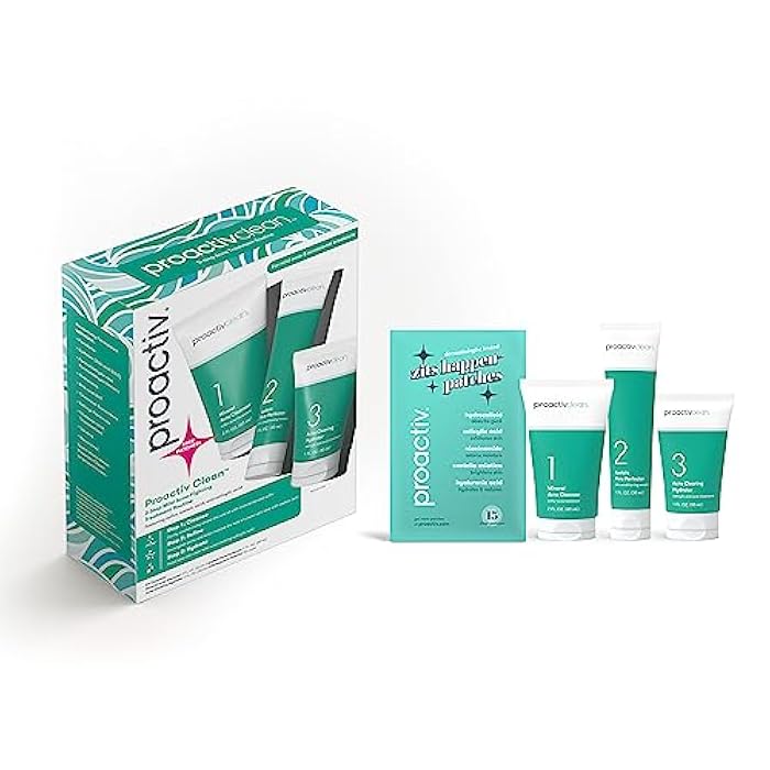 Proactiv Clean 3 Step Acne Routine w/ Pimple Patches- Sulfur Acne Treatment Cleanser, Azelaic Acid Serum, and Facial Moisturizer for Sensitive, Acne-Prone Skin- 30 Day Acne Kit with Pimple Patches - Image 3