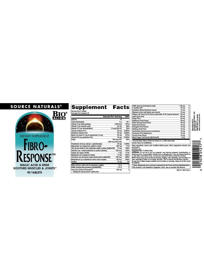 Source Naturals - Source Naturals Fibro-Response Bio-Aligned Malic Acid & MSM,90 Tablets - Image 1