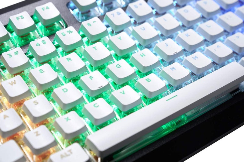 G.Skill Crystal Crown Keycaps - Keycap Set with Transparent Layer for Mechanical Keyboards, Full 104 Key, Standard ANSI 104 English (US) Layout - White - Image 2