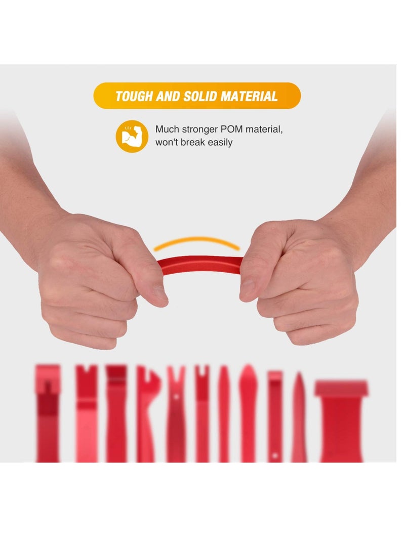 Zikra 40Pcs Trim Removal Tool, Auto Terminal Removal Key Tool, Auto Clip Pliers Stereo Removal Tools, Car Upholstery Repair Removal Kit, Precision Hook and Pick Set,Wiring Threader, Car Film Scraper - Image 5