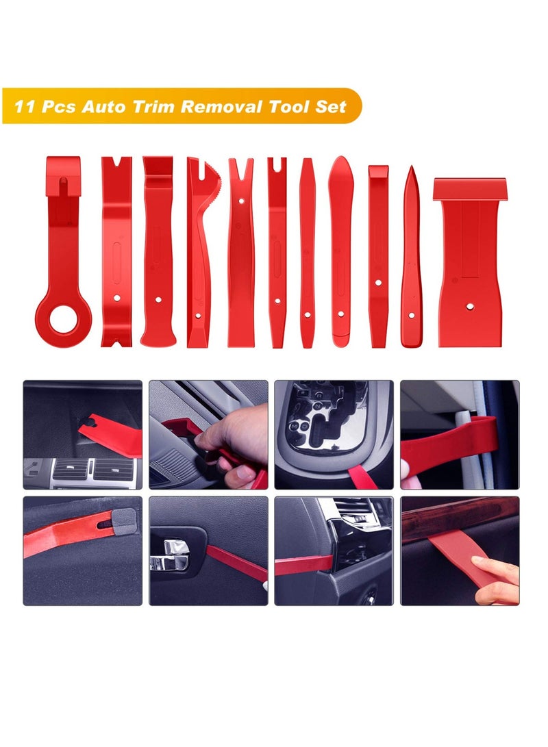Zikra 40Pcs Trim Removal Tool, Auto Terminal Removal Key Tool, Auto Clip Pliers Stereo Removal Tools, Car Upholstery Repair Removal Kit, Precision Hook and Pick Set,Wiring Threader, Car Film Scraper - Image 4