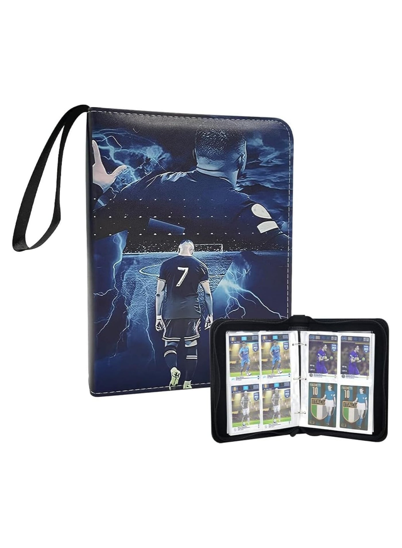 Maanys Binder Card Holder for Trading Card Games Collection, Holds up to 400 Cards with 50 Removable Sleeves Ideal for Football Playing Cards (MP)