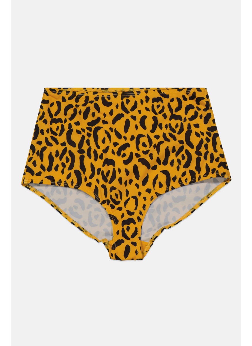 MONKI Women Animal Print Bikini Bottom, Black  - Image 1