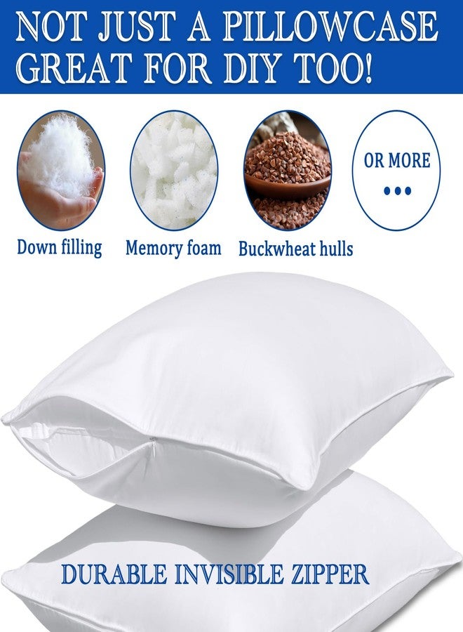 Precoco Toddler Pillowcase Set - 2 White Cotton 14x19 Inch Pillow Covers with Zipper Design for Secure Fit and Comfortable Sleep - Image 3