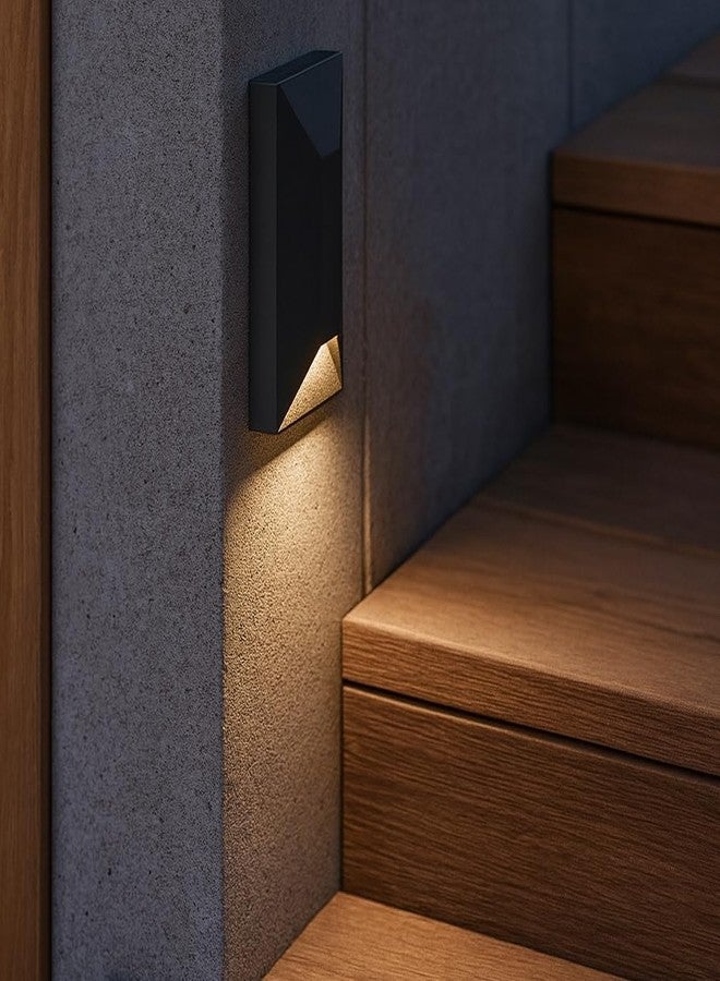 Hinkley Nuvi Small Vertical Rectangular Deck Sconce - Vinyl Alloy, Integrated LED, ADA, Mounts Flush - Black Finish - Image 2