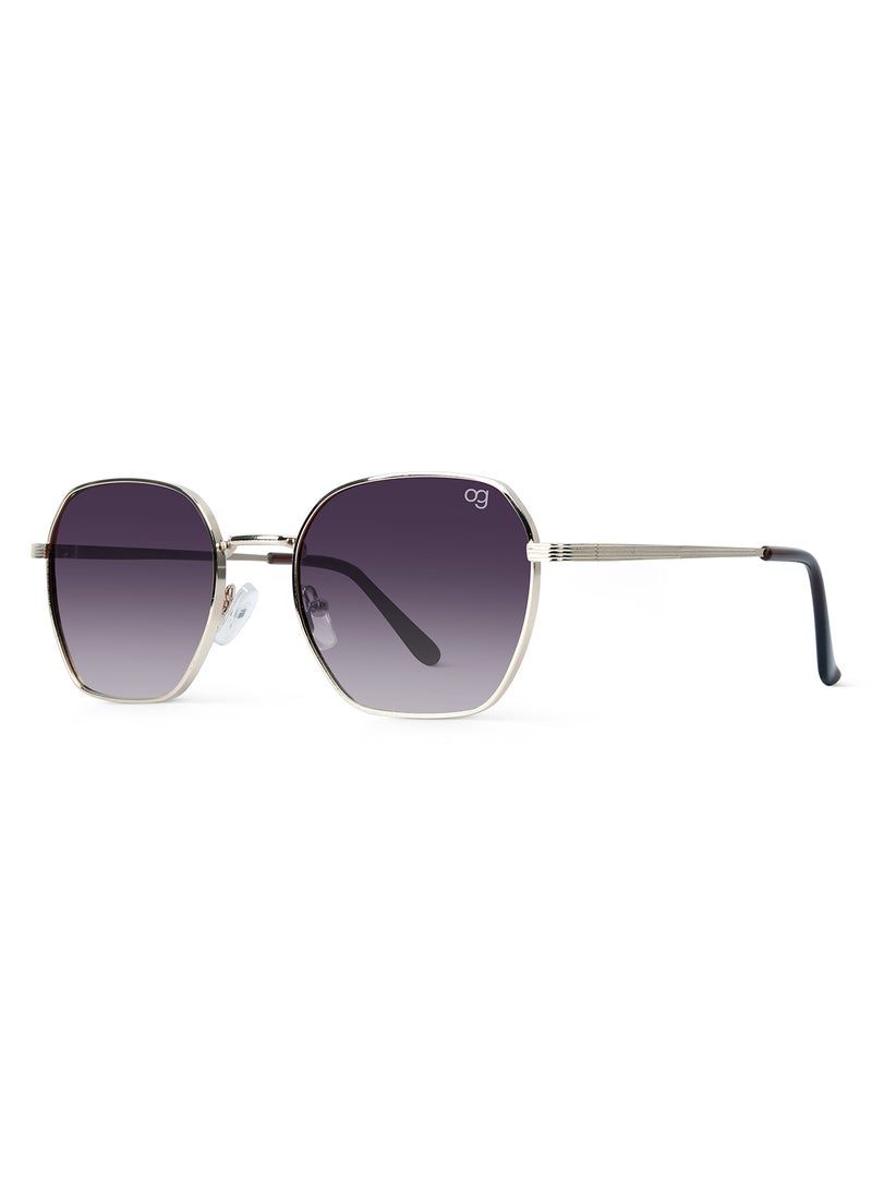 Woggles UV- Protected  Golden Hexagonal Sunglasses - Image 4