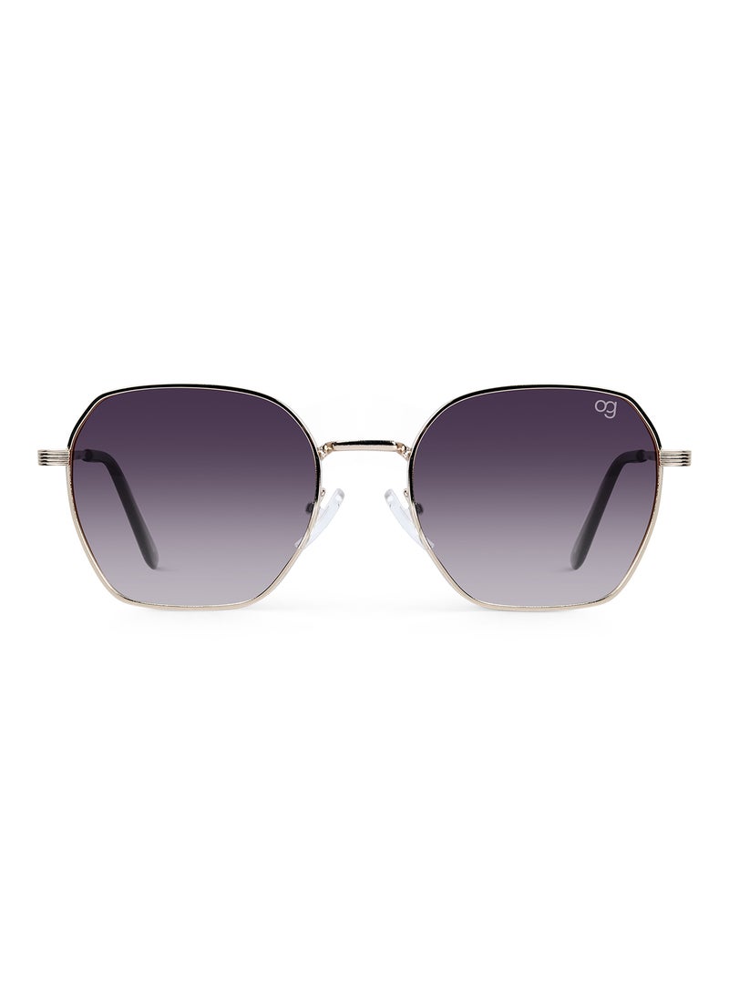 Woggles UV- Protected  Golden Hexagonal Sunglasses - Image 3