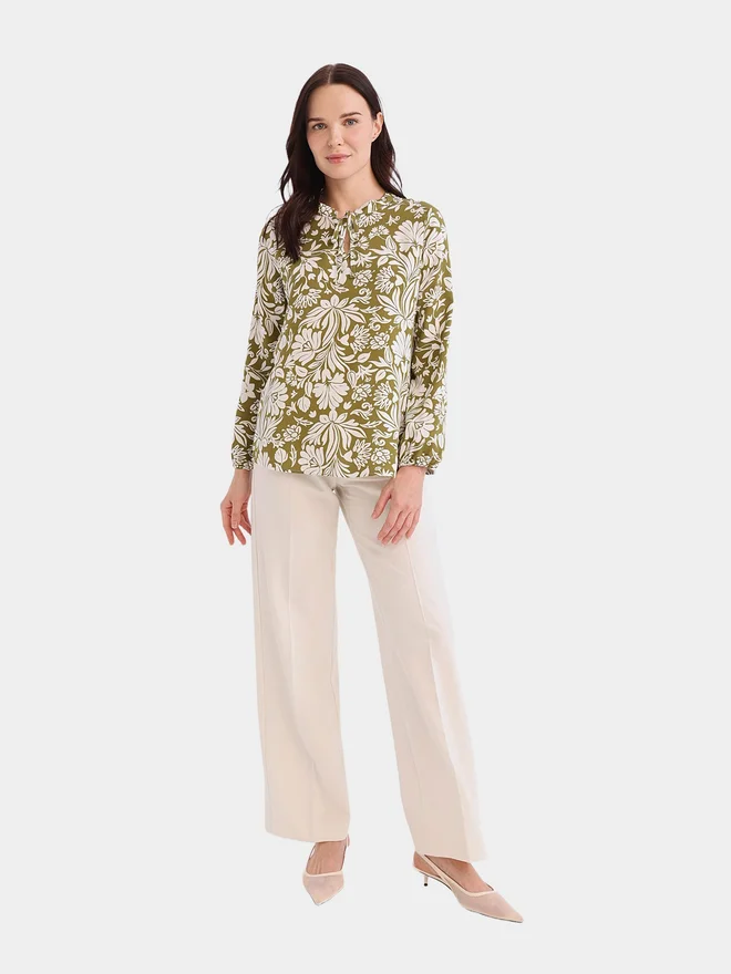DeFacto DeFacto Regular Fit Crew Neck Long Sleeve Blouse