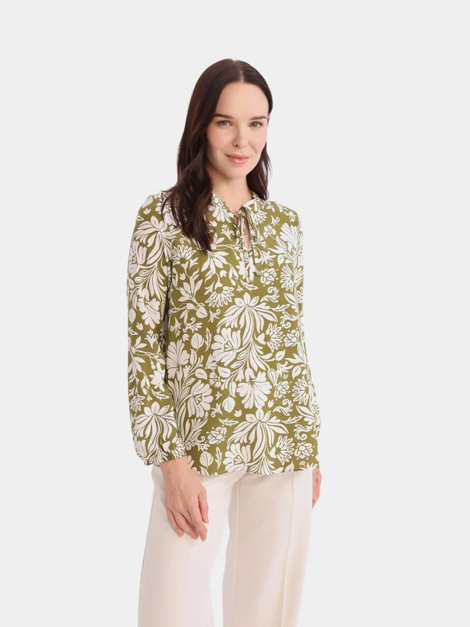 DeFacto DeFacto Regular Fit Crew Neck Long Sleeve Blouse