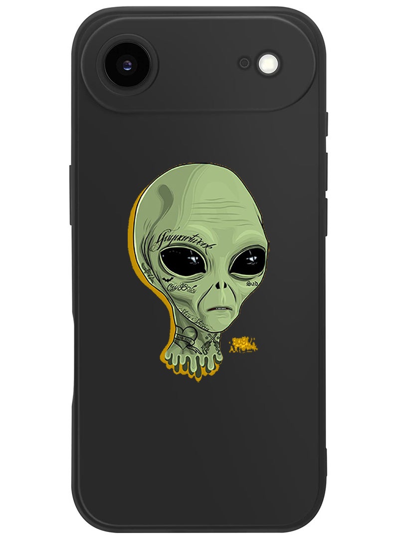 Theodor Protective Slim Fit Case Liquid Silicone Cover with Full Body Protection Anti-Scratch Shockproof Case For Apple iPhone 17 Air (Black) alien - Image 1