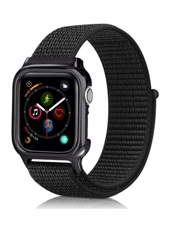 NIBEMINENT Watch Strap With Frame For Apple Series 5 & 4 40mm All Black - Image 1
