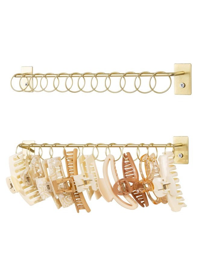 SNOWSTAR Metal Claw Clip Organizer Holder, Hair Clip Holder and Storage for Women and Girl,Claw Clips Hanger Display Hair Accessories for Wall Door Closet,Gold(1PCS) - Image 1