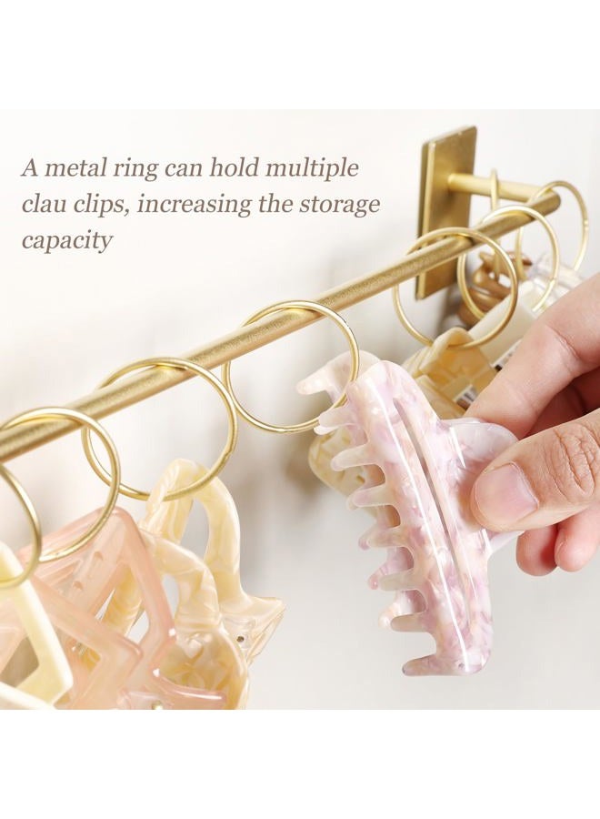 SNOWSTAR Metal Claw Clip Organizer Holder, Hair Clip Holder and Storage for Women and Girl,Claw Clips Hanger Display Hair Accessories for Wall Door Closet,Gold(1PCS) - Image 4