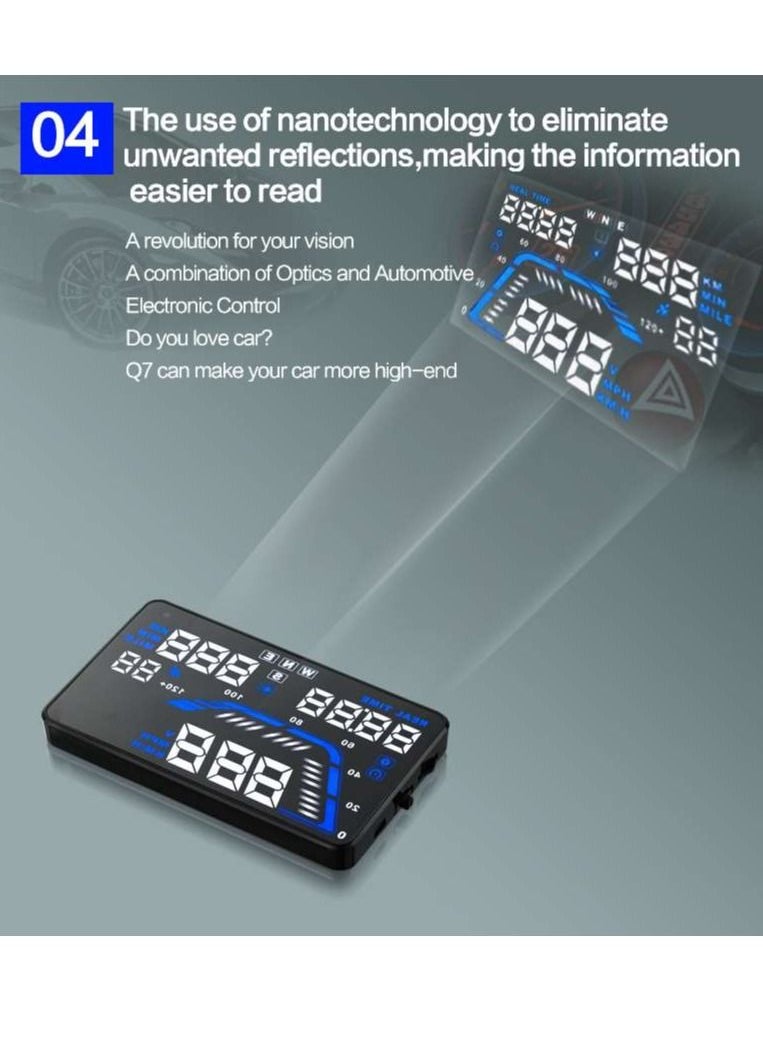 GULFLINK GULFLINK Head Up Display(HUD) Vehicle Speed Meter Q7  - Image 4