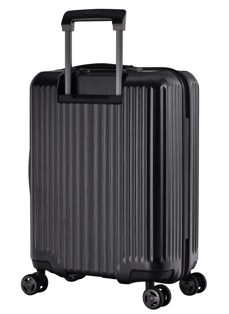 إيمينينت Hard Shell Travel Bag Alfred Front Loading Business Carry On Luggage trolley with Built in 2 sided TSA Compatible Combination Lock and USB Port KK50B Black