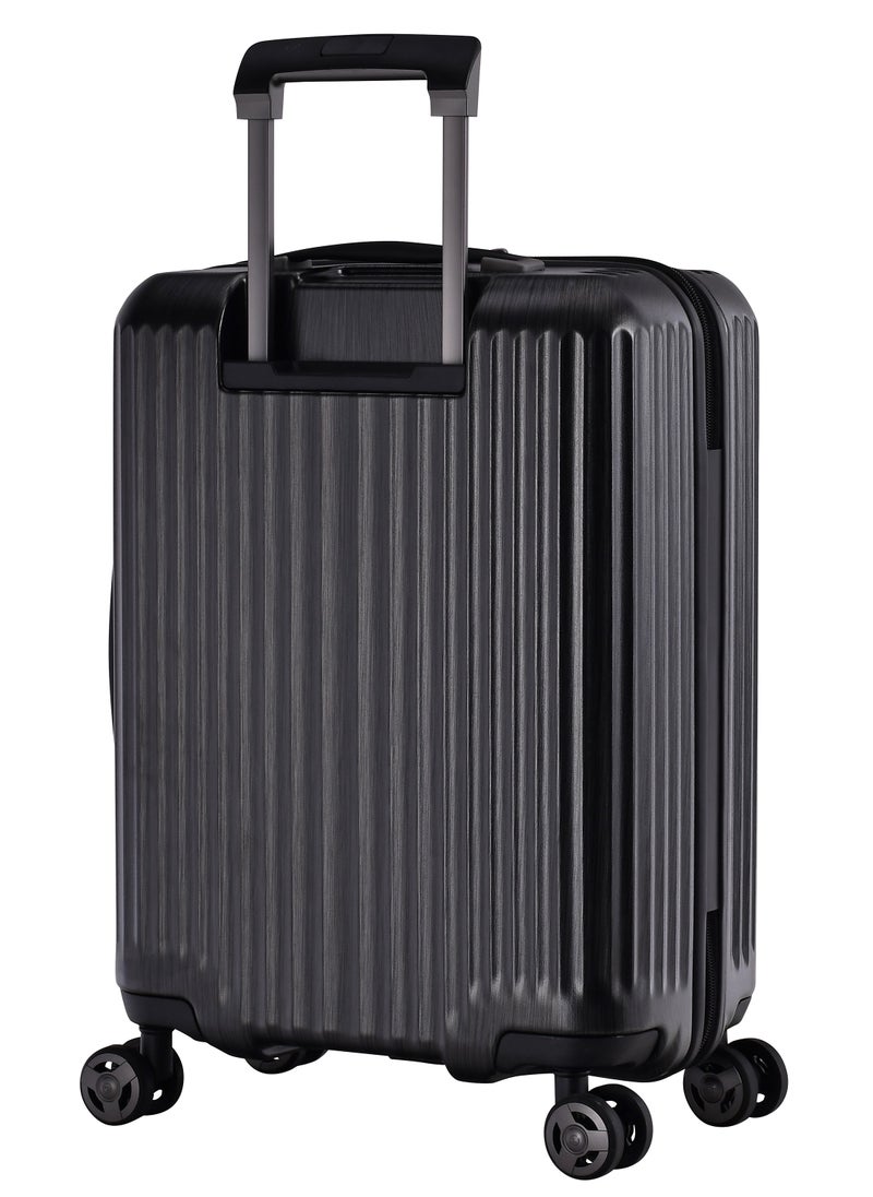 eminent Hard Shell Travel Bag Alfred Front Loading Business Carry On Luggage trolley with Built in 2 sided TSA Compatible Combination Lock and USB Port KK50B Black  - Image 2