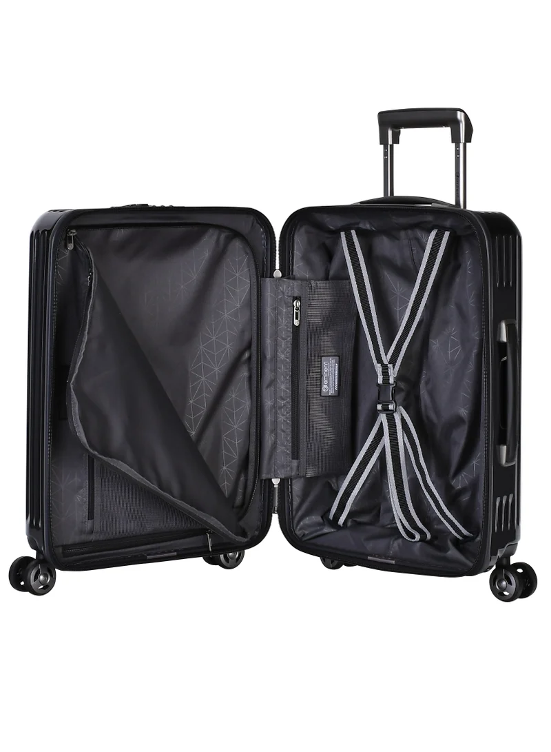 eminent Hard Shell Travel Bag Alfred Front Loading Business Carry On Luggage trolley with Built in 2 sided TSA Compatible Combination Lock and USB Port KK50B Black