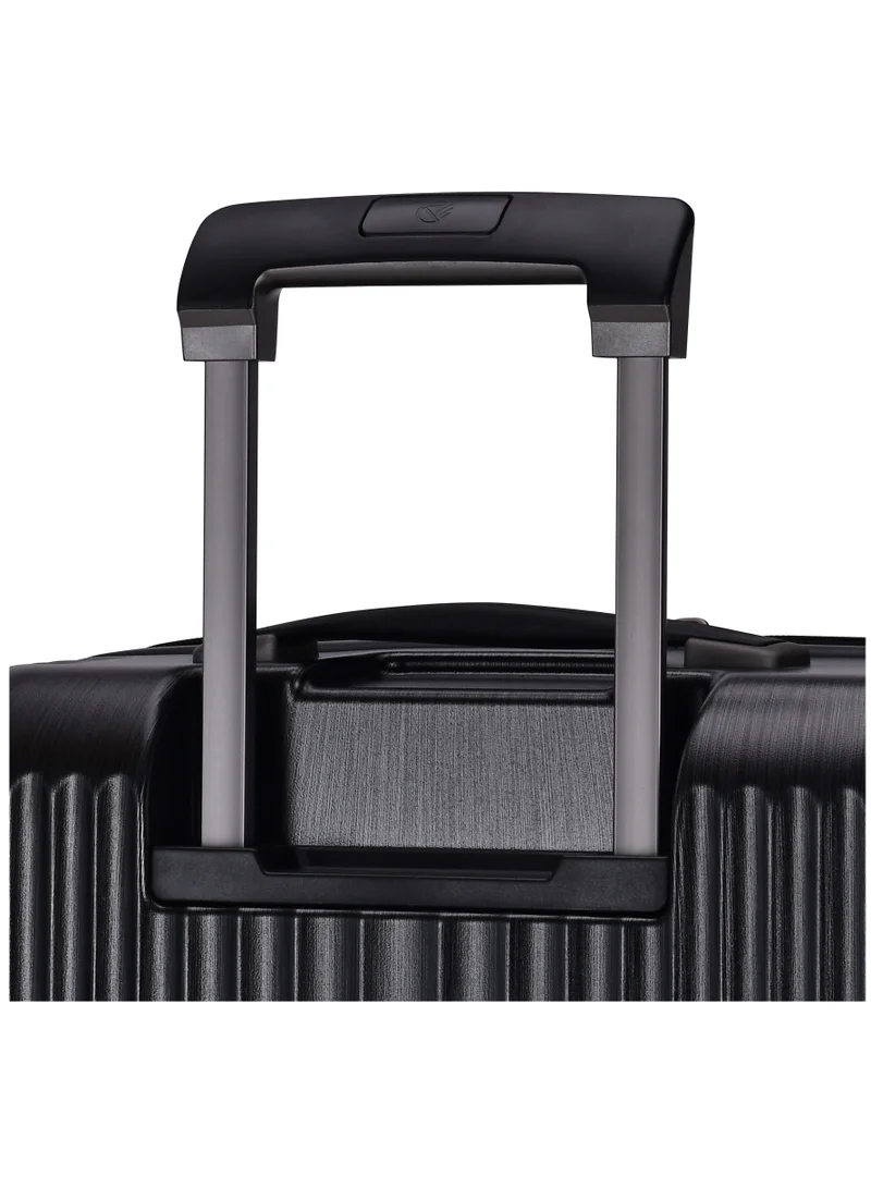 eminent Hard Shell Travel Bag Alfred Front Loading Business Carry On Luggage trolley with Built in 2 sided TSA Compatible Combination Lock and USB Port KK50B Black