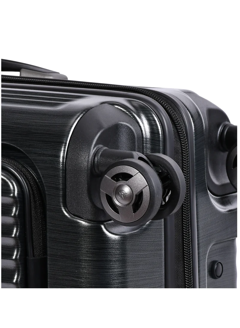 eminent Hard Shell Travel Bag Alfred Front Loading Business Carry On Luggage trolley with Built in 2 sided TSA Compatible Combination Lock and USB Port KK50B Black