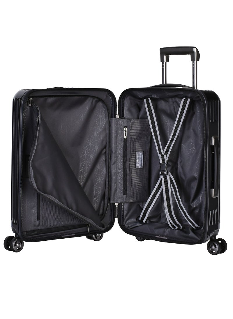 eminent - Hard Shell Travel Bag Alfred Front Loading Business Carry On Luggage trolley with Built in 2 sided TSA Compatible Combination Lock and USB Port KK50B Black - Image 1