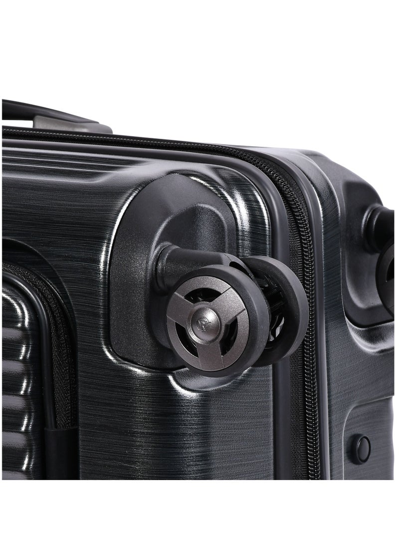 eminent - Hard Shell Travel Bag Alfred Front Loading Business Carry On Luggage trolley with Built in 2 sided TSA Compatible Combination Lock and USB Port KK50B Black - Image 1