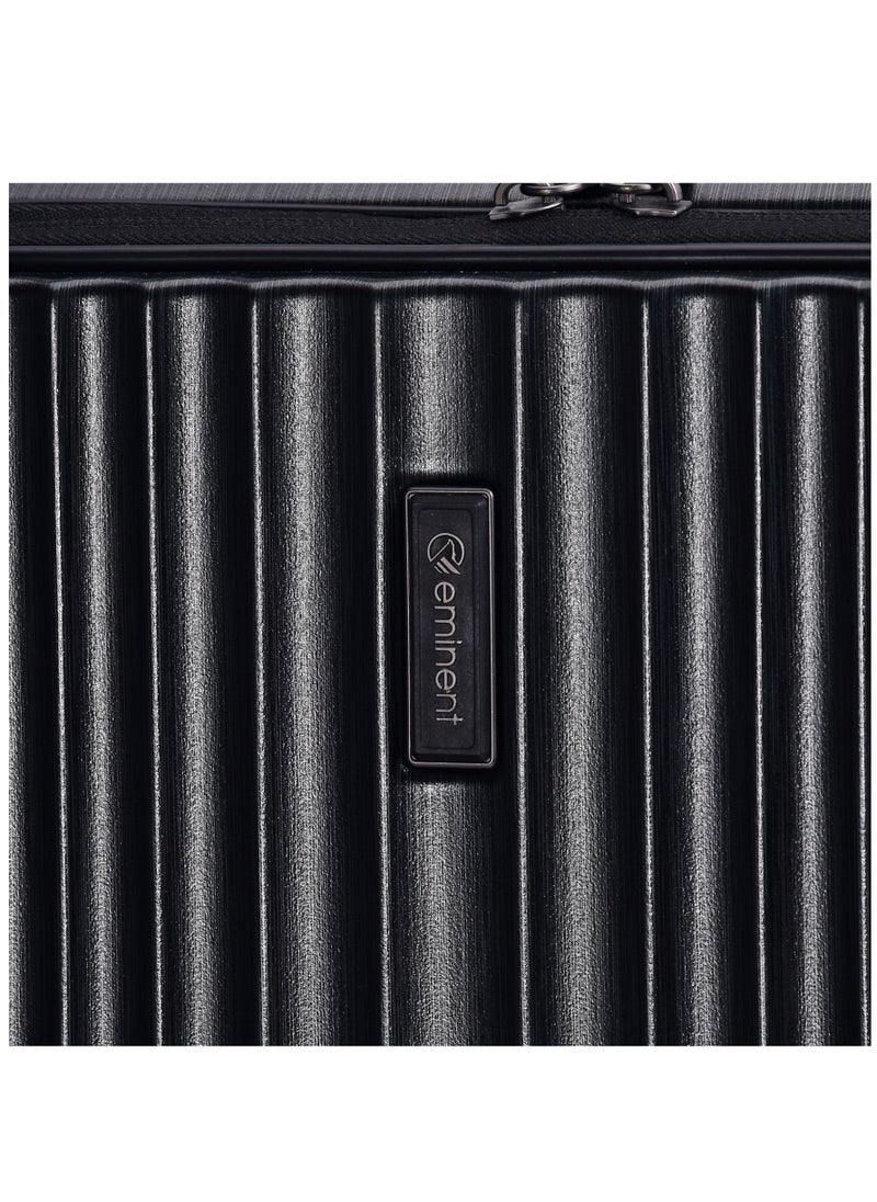 eminent - Hard Shell Travel Bag Alfred Front Loading Business Carry On Luggage trolley with Built in 2 sided TSA Compatible Combination Lock and USB Port KK50B Black - Image 1
