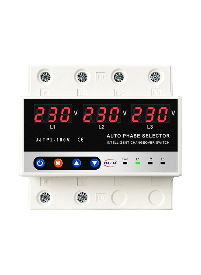 Multifunctional Microcontroller Based 3P Voltage Protector Digital Display Voltage Meter Adjustable Voltage Protective Device with Automatic Phase Switching Function
