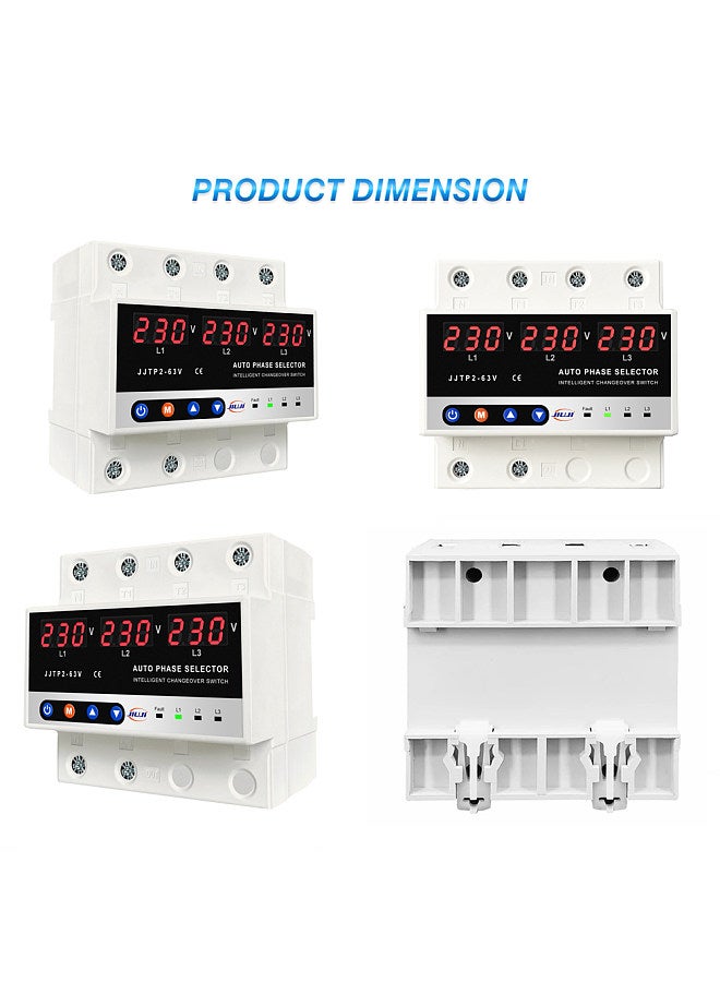 Multifunctional Microcontroller Based 3P Voltage Protector Digital Display Voltage Meter Adjustable Voltage Protective Device with Automatic Phase Switching Function