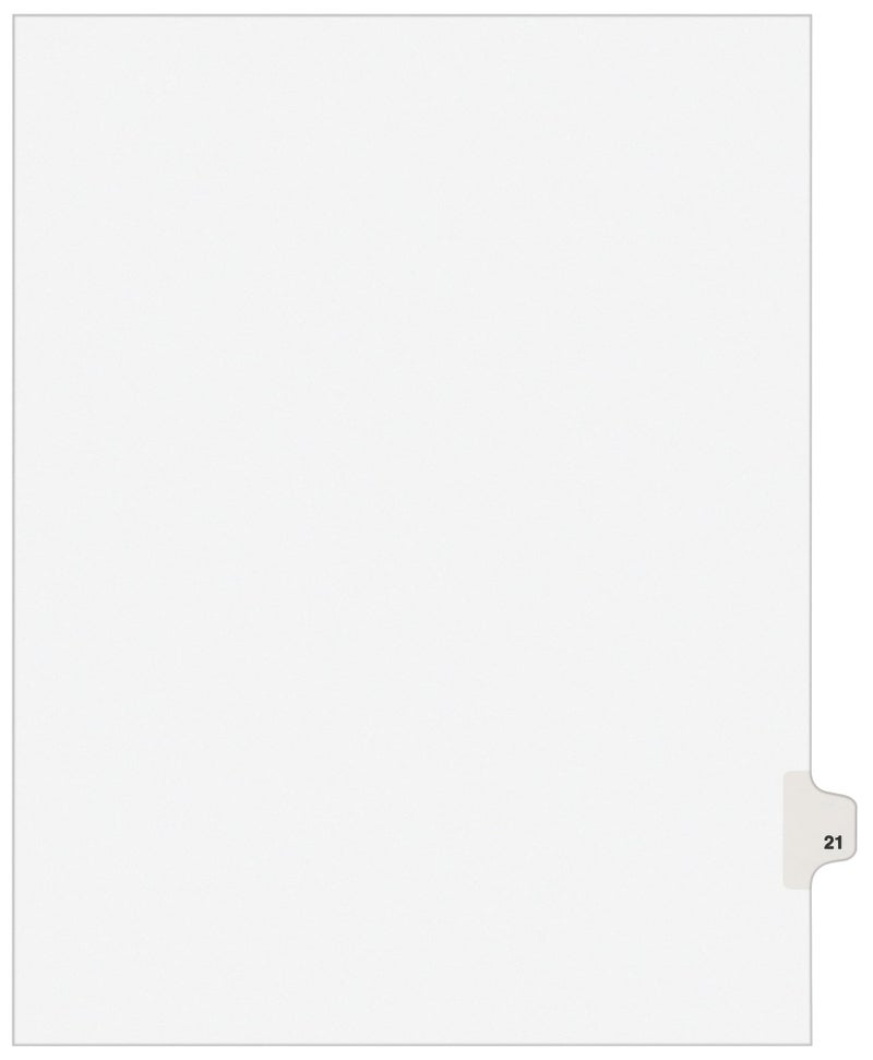 Avery Legal Dividers, Premium Individual Tab Titles, Letter Size, Side Tabs, 21, Pack of 25 (01021) - Image 1