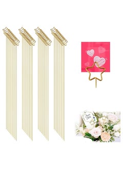 SYOSI Metal Floral Place Card Holder, 12inch Inch Table Number Holders Flower Pick Clips for Floral Arrangement, Wire Floral Picks Metal Floral Place Card Holder Photo Memo Holder Pick, 50 Pieces  - Image 1