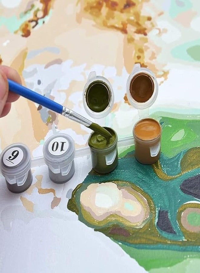 J3G مجموعة الرسم بالأرقام على قماش من J3G، مناسبة للأطفال والفتيات والكبار والمبتدئين، مقاس 16 × 20 بوصة، مجموعة الرسم الزيتي بدون لهب، هدية (كلب ملون) - Image 4