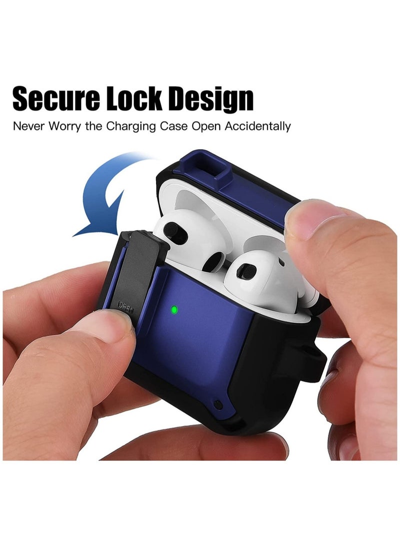 ELTRAZONE Airpods 3 Case with Lock and Keychain,Full-Body Rugged Military Grade Protective Cover for ipod 3rd Gen(2021),Shock Absorption Corner Design,Durable Armor Case - Image 2