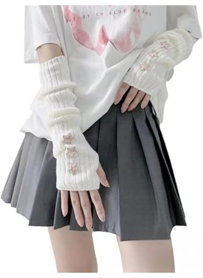 ChicAbode Arm Warmers, Y2k Fingerless Gloves For Women Girls, Cute Fall Winter Arm Sleeves, Grunge Accessories Harajuku Fashion - Image 1