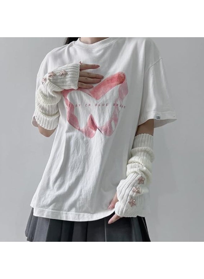 ChicAbode Arm Warmers, Y2k Fingerless Gloves For Women Girls, Cute Fall Winter Arm Sleeves, Grunge Accessories Harajuku Fashion - Image 4