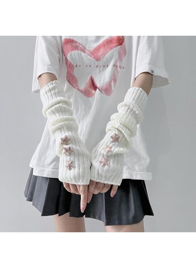 ChicAbode Arm Warmers, Y2k Fingerless Gloves For Women Girls, Cute Fall Winter Arm Sleeves, Grunge Accessories Harajuku Fashion - Image 3